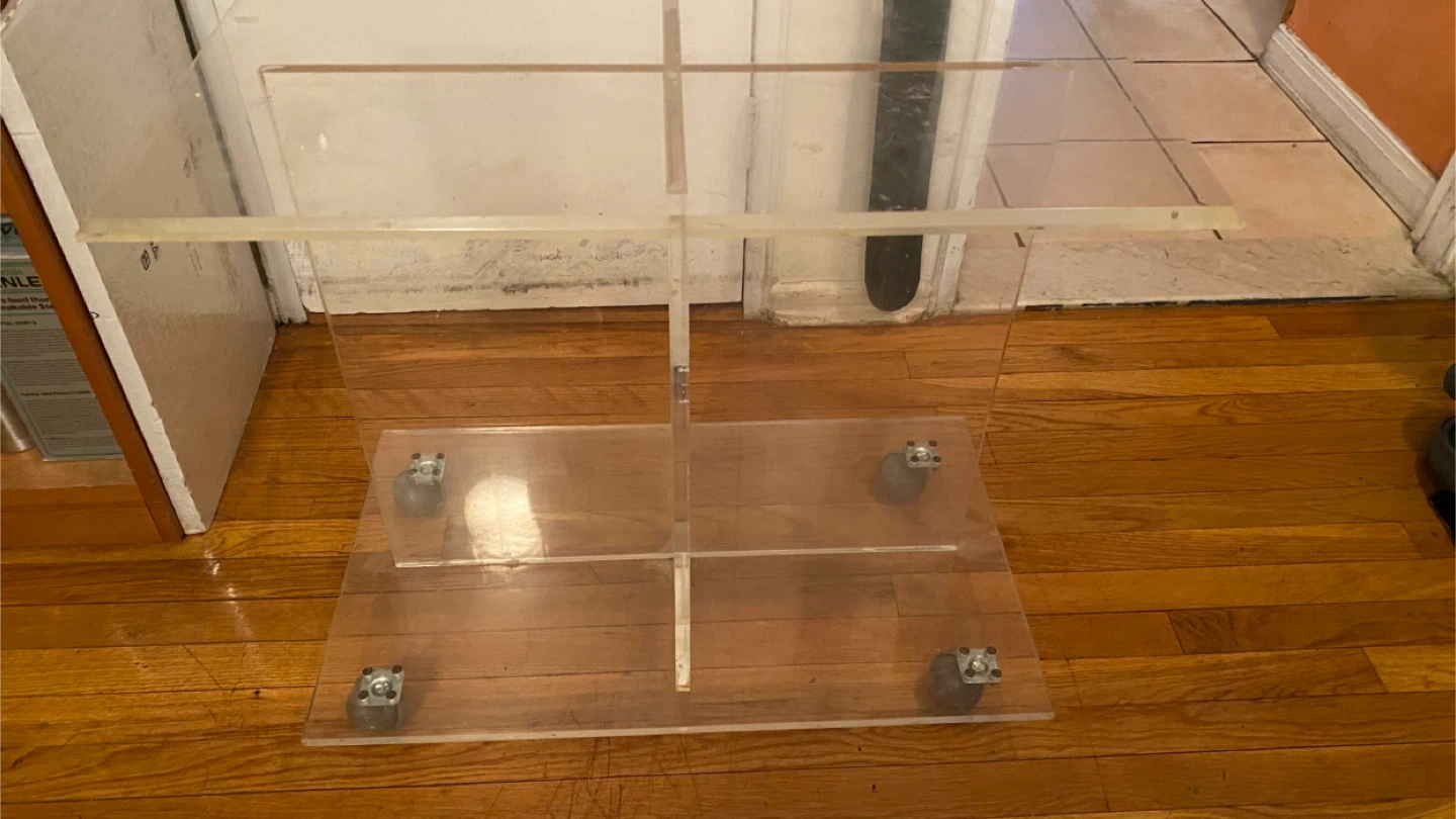 Rolling Clear Acrylic Bar/Side Table - photo 2