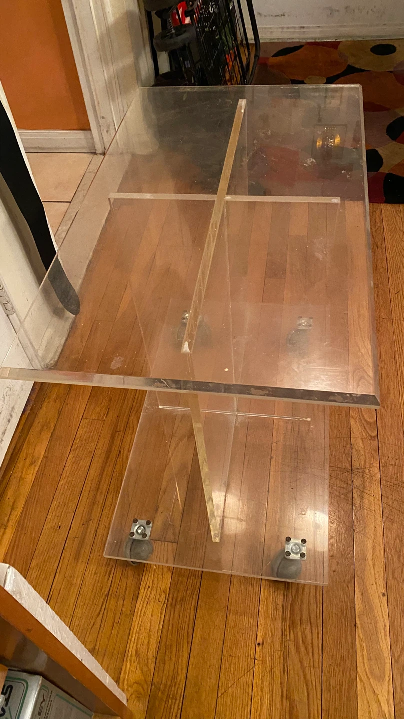 Rolling Clear Acrylic Bar/Side Table - photo 4