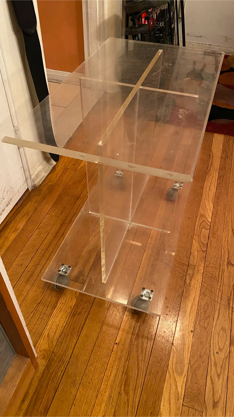 Rolling Clear Acrylic Bar/Side Table - photo 3