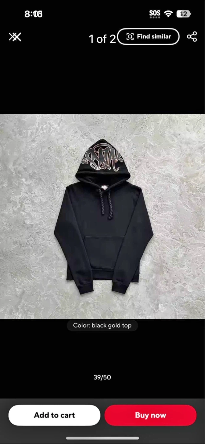 Syna Black Hoodie - Size medium