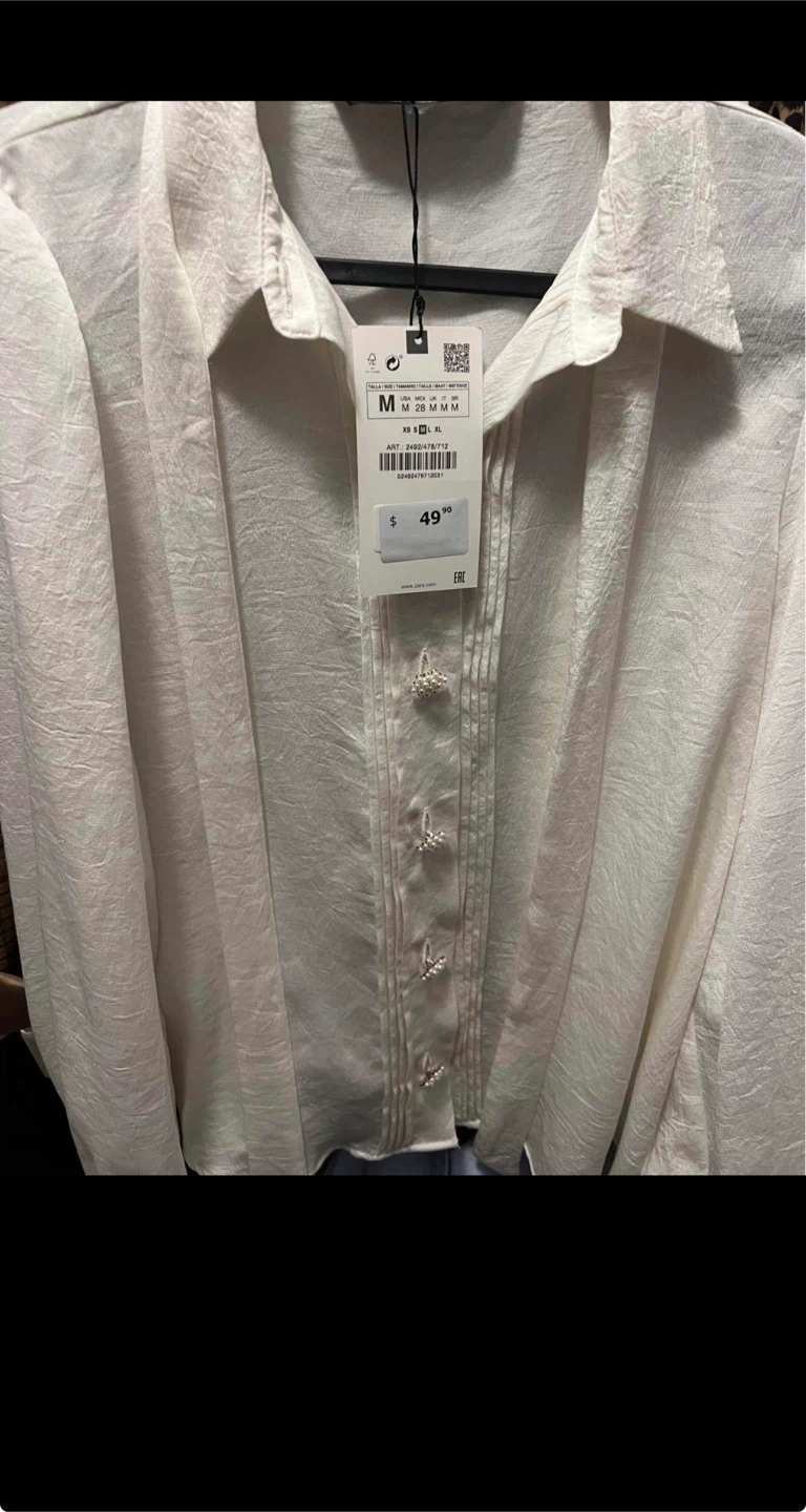 Zara Cream Blouse - Size s - photo 2