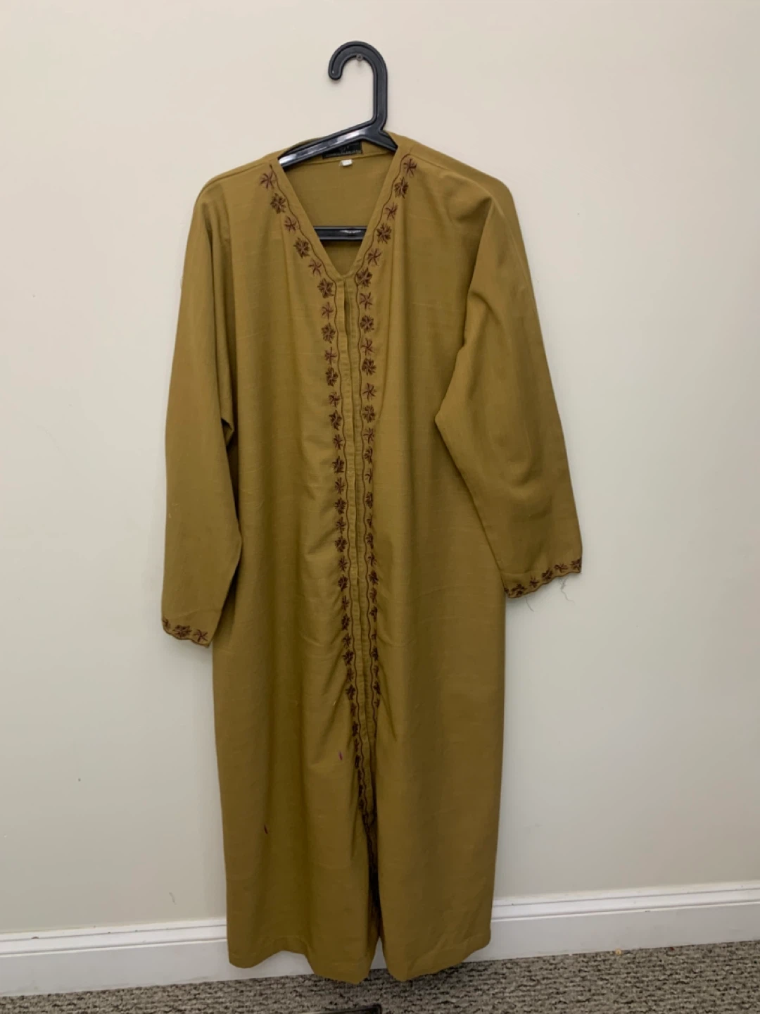 Embroidered Thobe - Mustard Yellow / men’s clothing