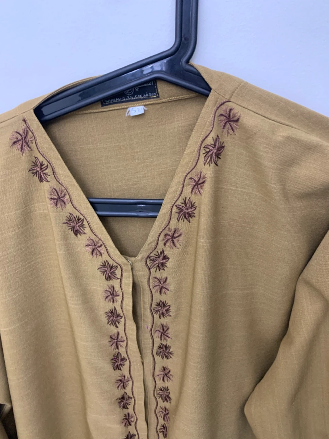 Embroidered Thobe - Mustard Yellow / men’s clothing - photo 4