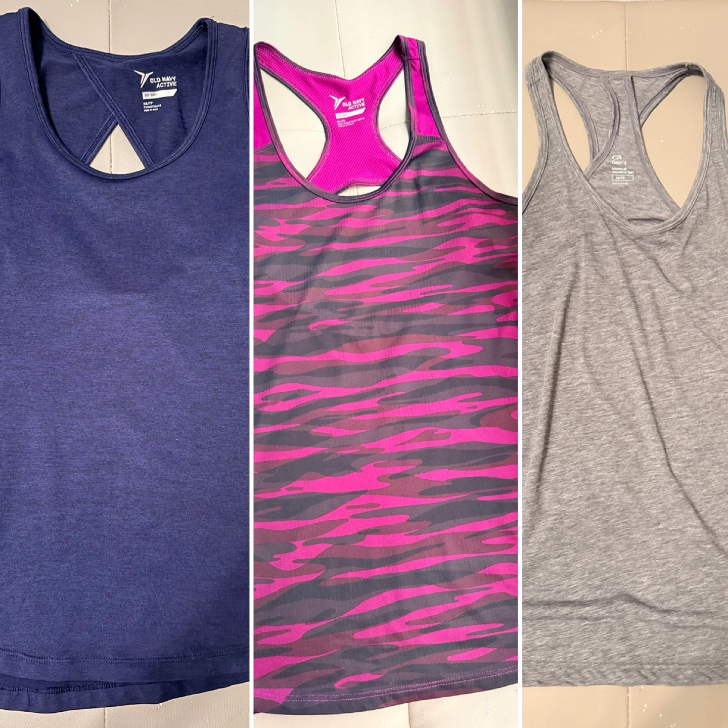 Lot of 3  Gap & Navy Active gym Tank Top - Size XS $5/all 3