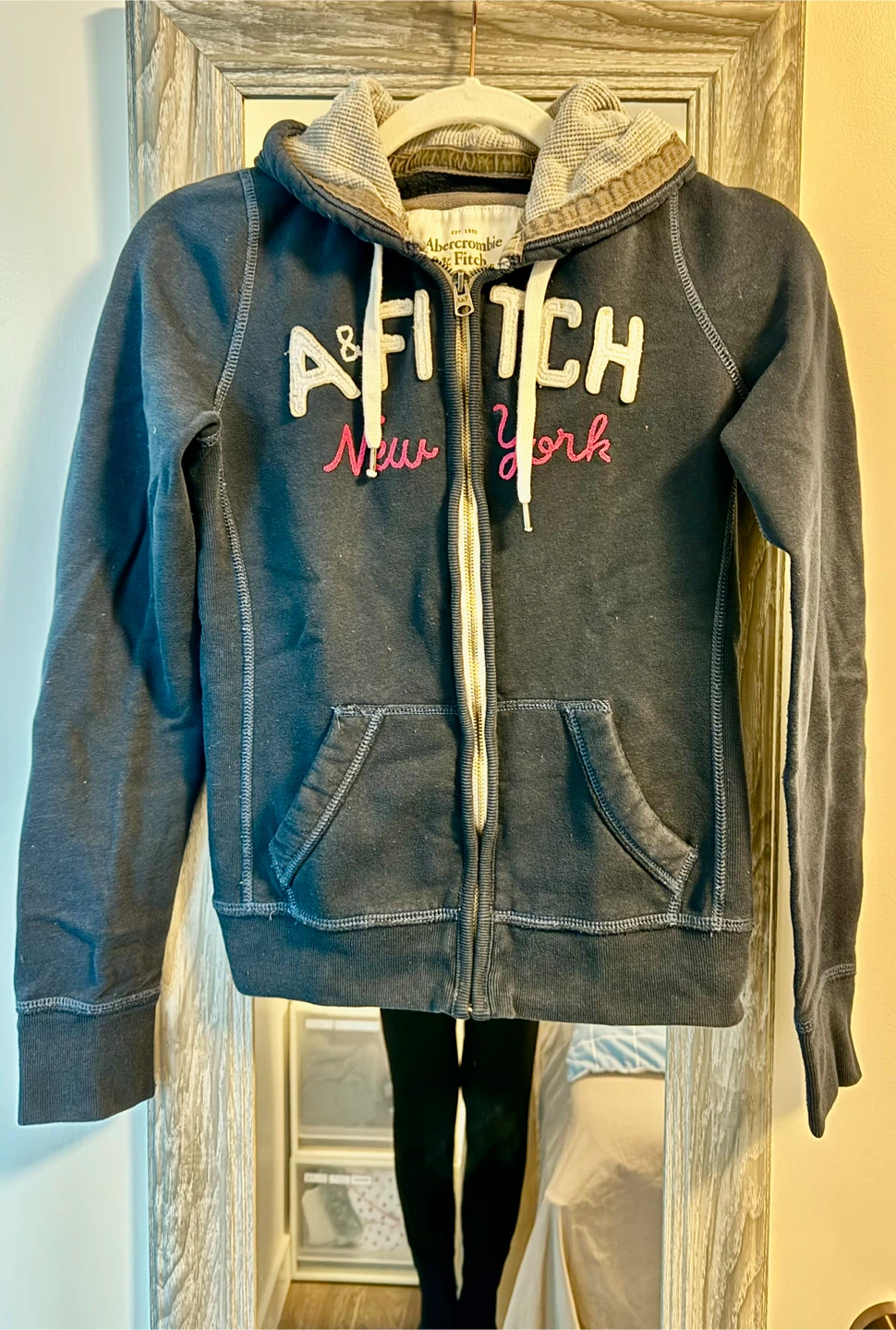 Abercrombie & Fitch Hoodie Jacket_Navy Blue_Size M