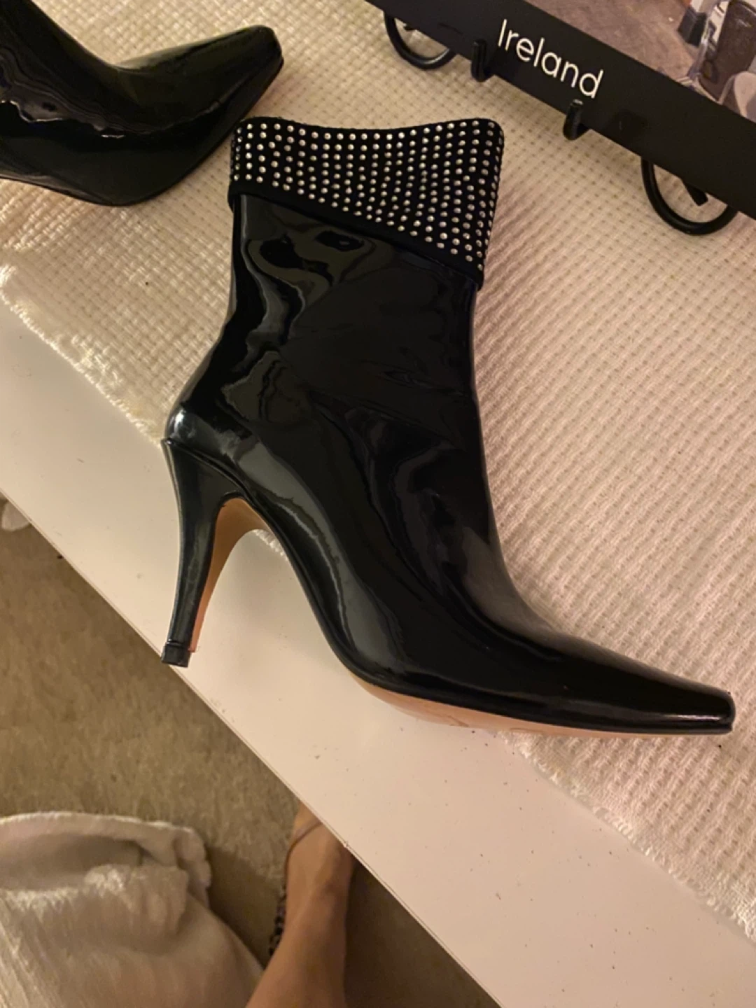 Black Rhinestone Pointed Toe Boots - photo 5