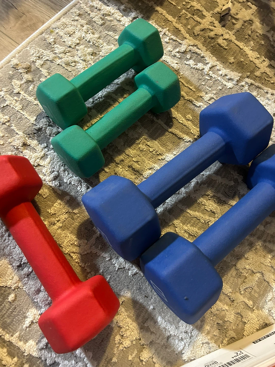 Set of 3 Dumbbells - Red, Green, Blue