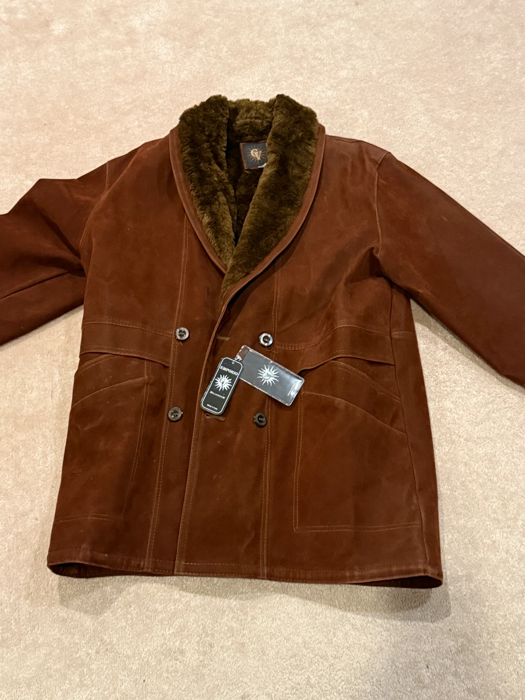 Emporio Millennium Brown Suede Jacket - Size M