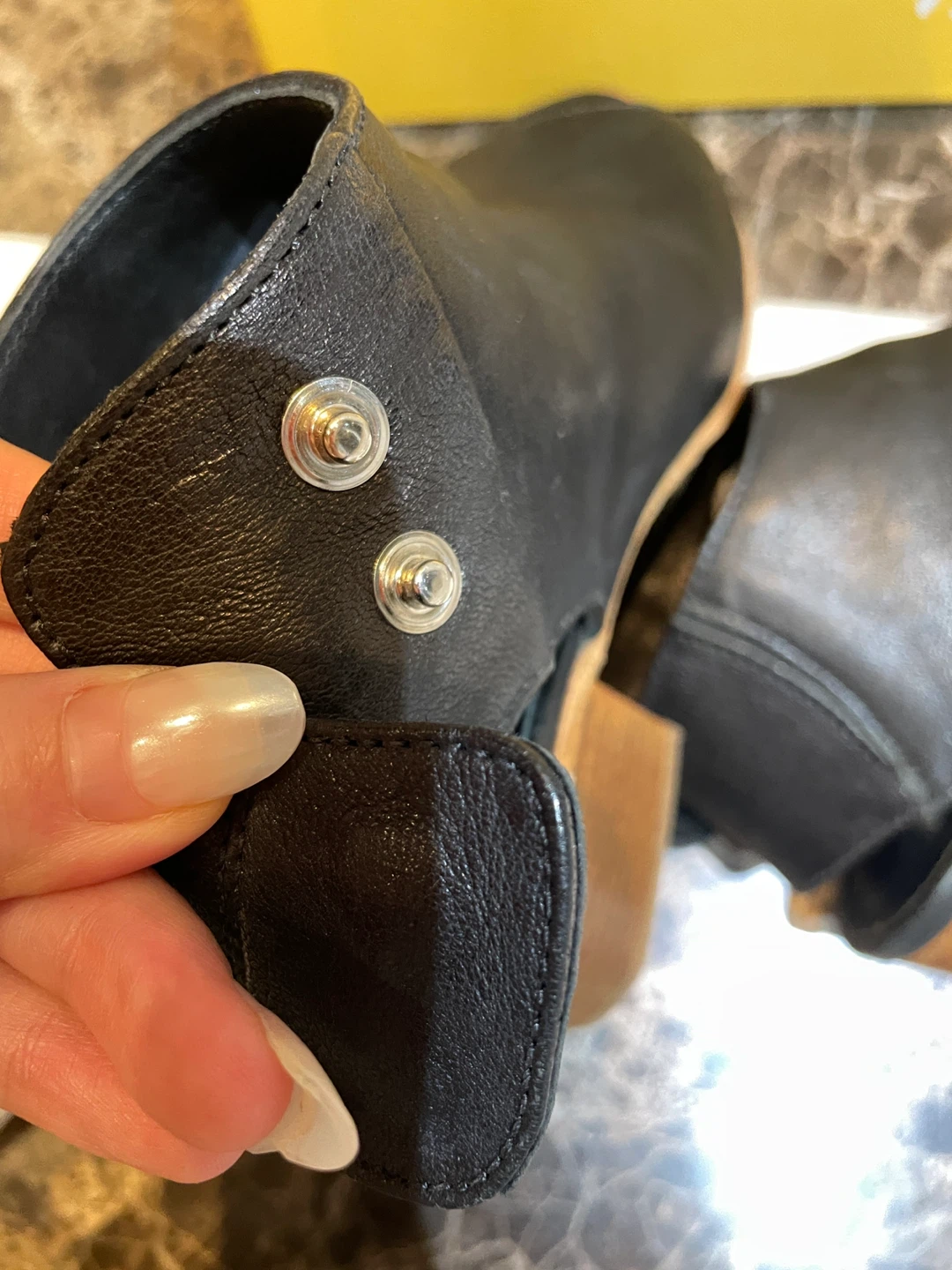 Mimosa Black Leather Open Toe Booties - Size 36 - photo 3