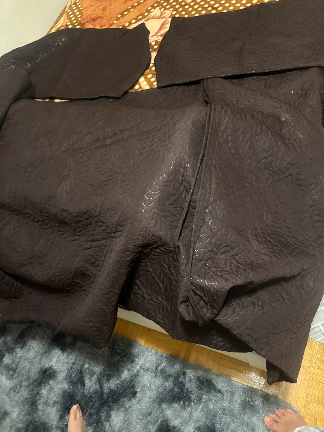 Brown Quilted Fabric - Sewing Material