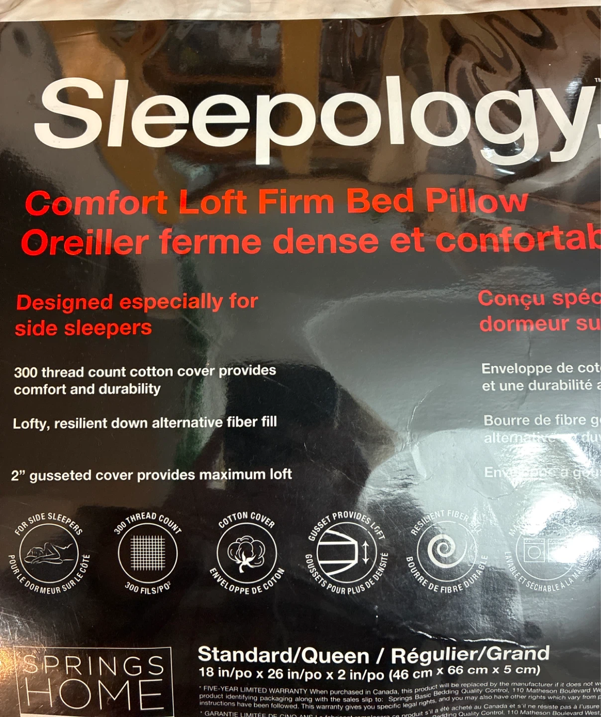New Sealed Sleepology Comfort Loft Pillow Queen Size - photo 2