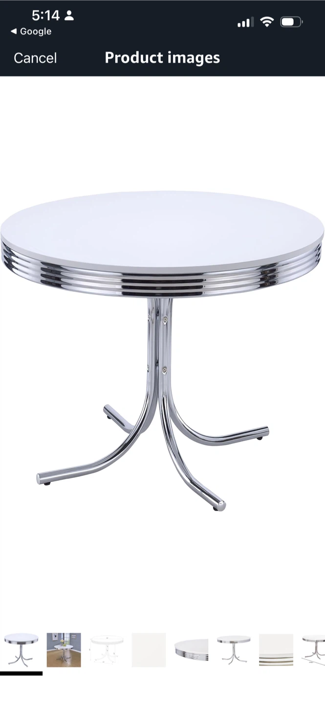 New Retro White Round Dining Table - 42 inch