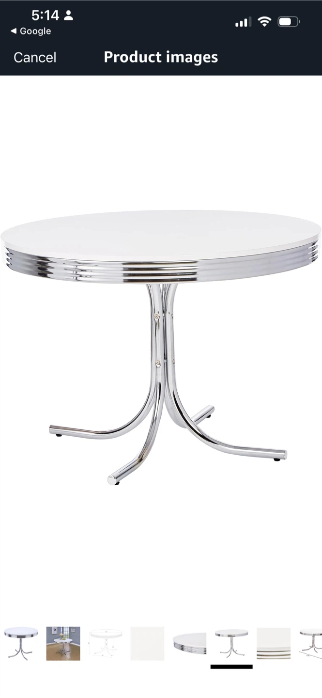 New Retro White Round Dining Table - 42 inch - photo 5