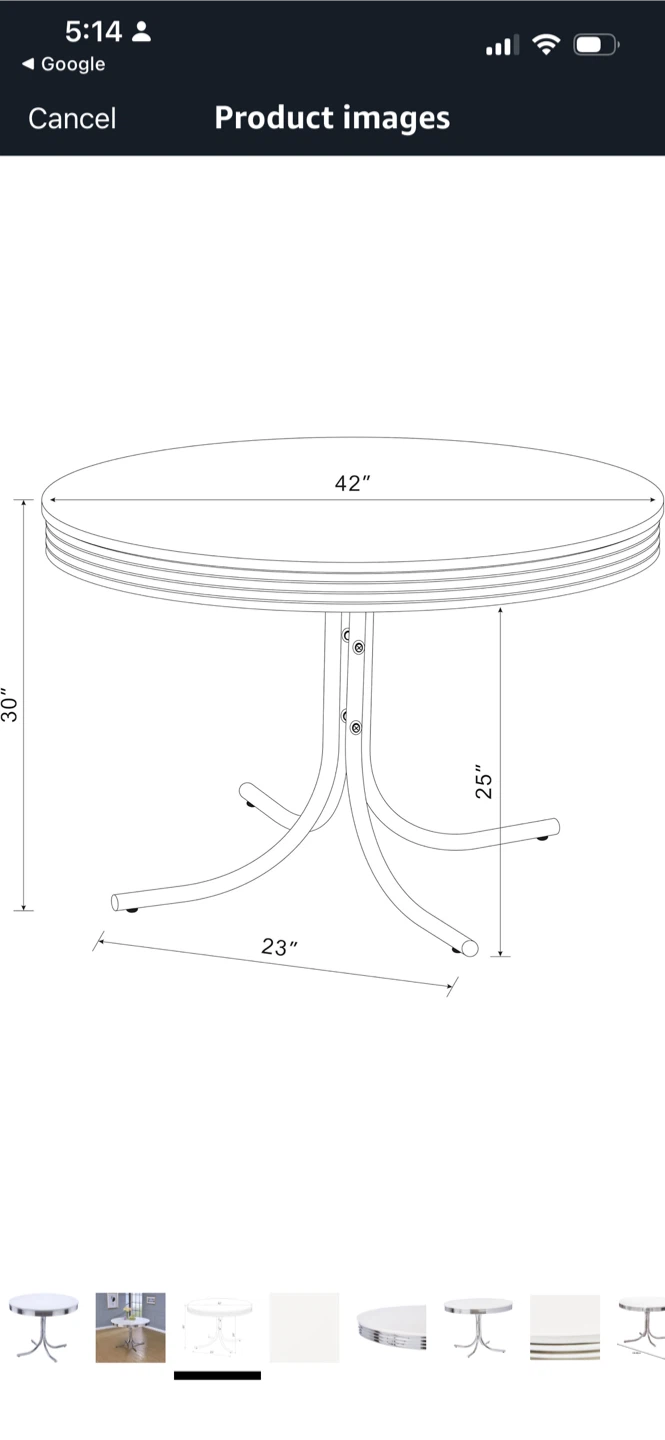 New Retro White Round Dining Table - 42 inch - photo 3