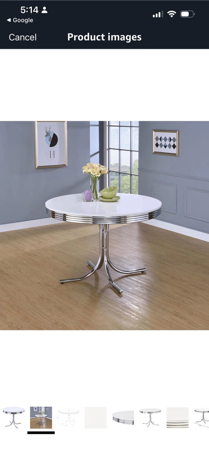 New Retro White Round Dining Table - 42 inch - photo 2