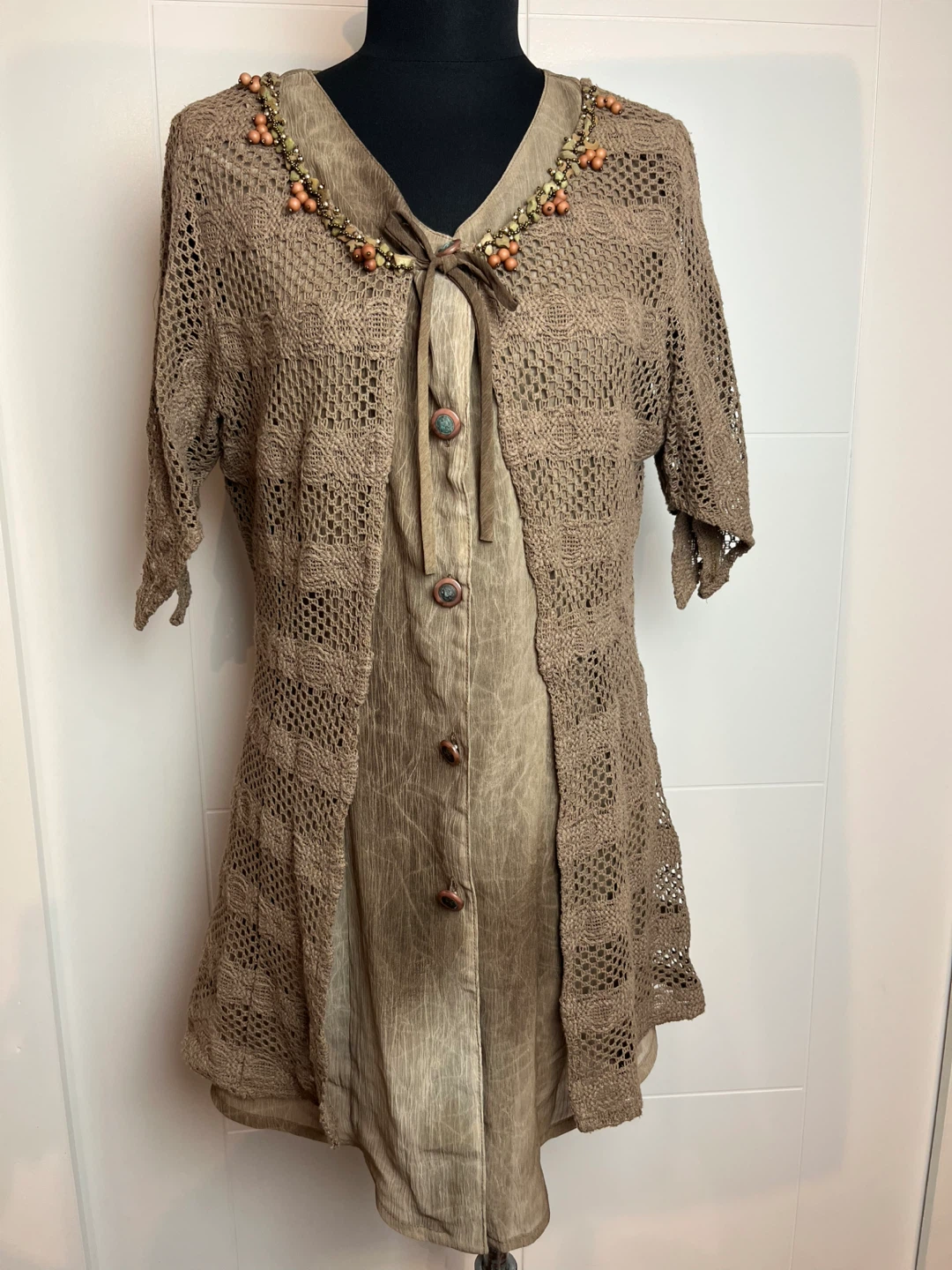 Brown Crochet top Size S/M