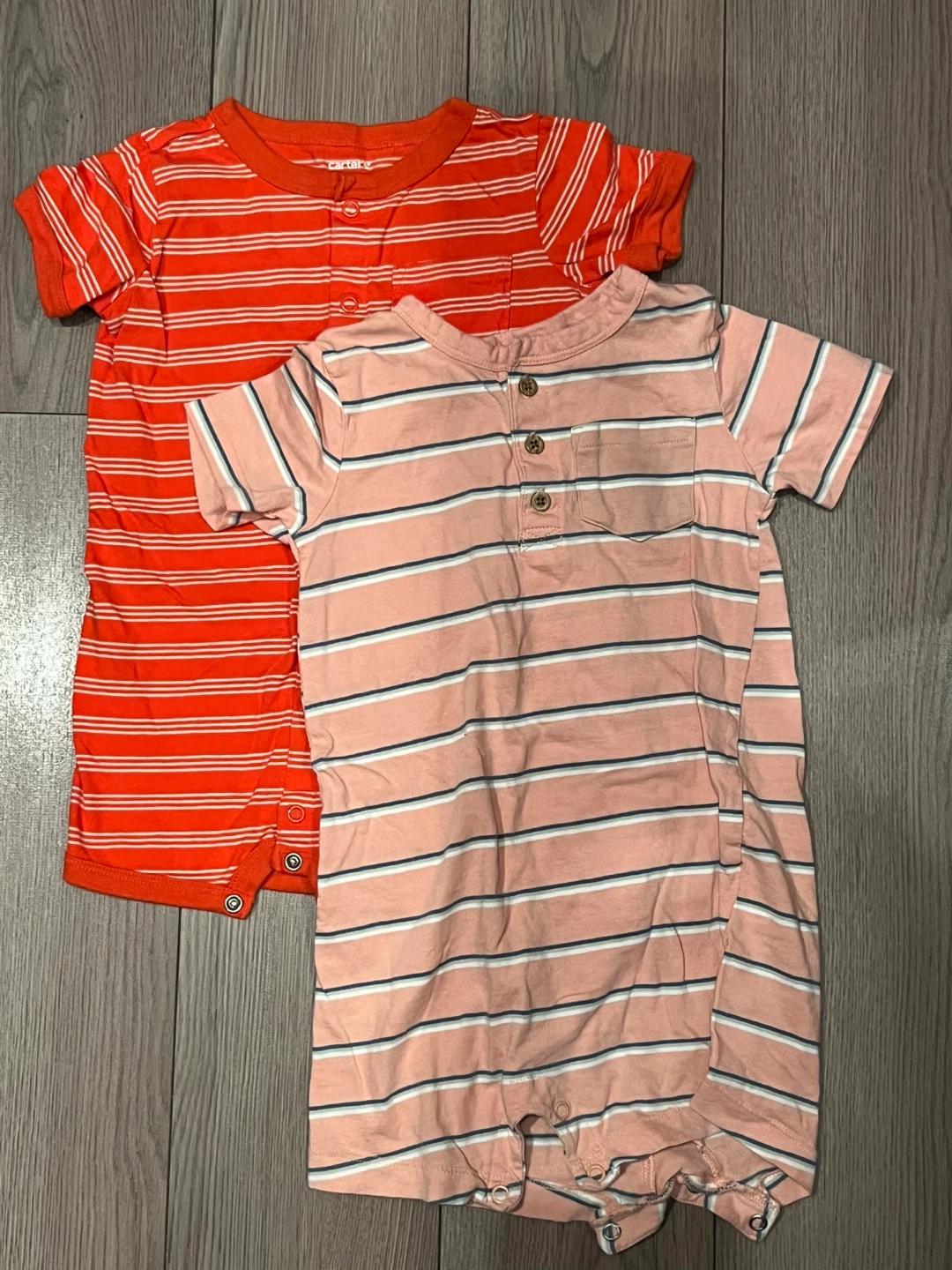 Carter's 24M Baby Rompers - Orange & Pink