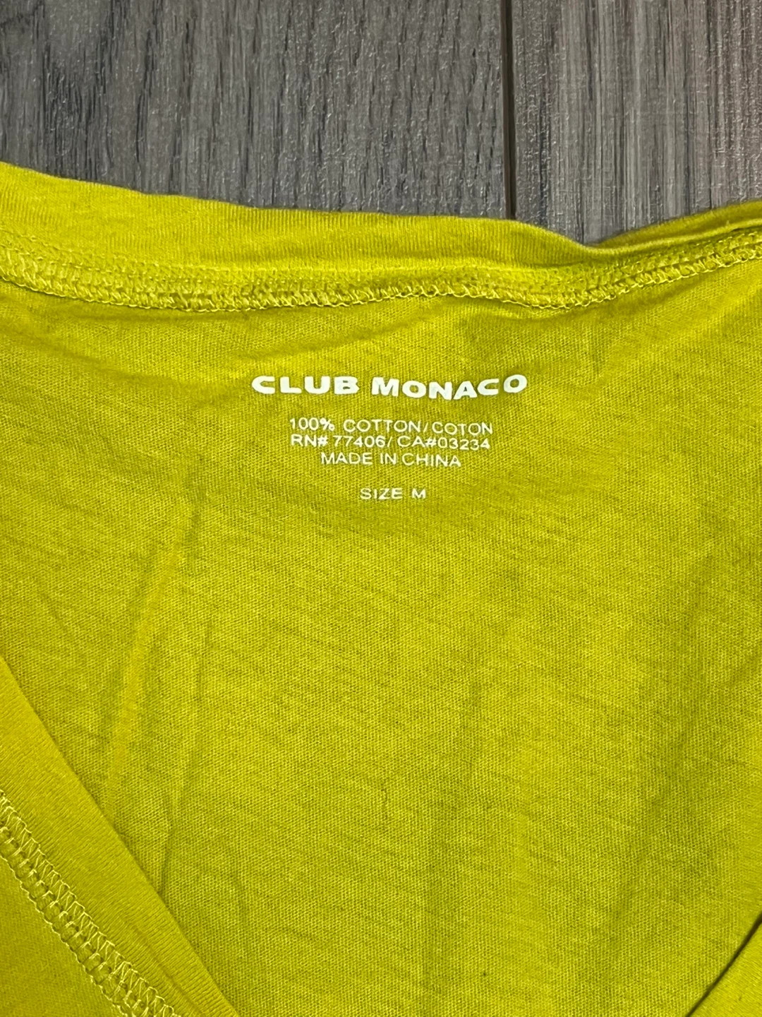 Club Monaco Yellow Cotton T-Shirt - Size M - photo 3