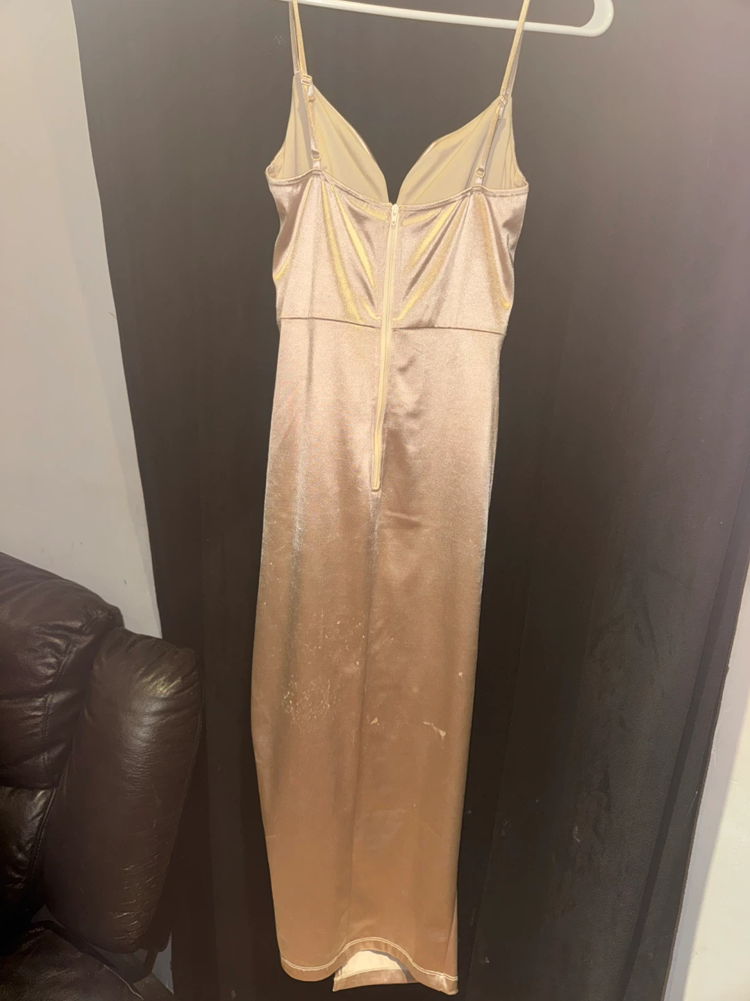 Satin Slip Dress - Gold - photo 2