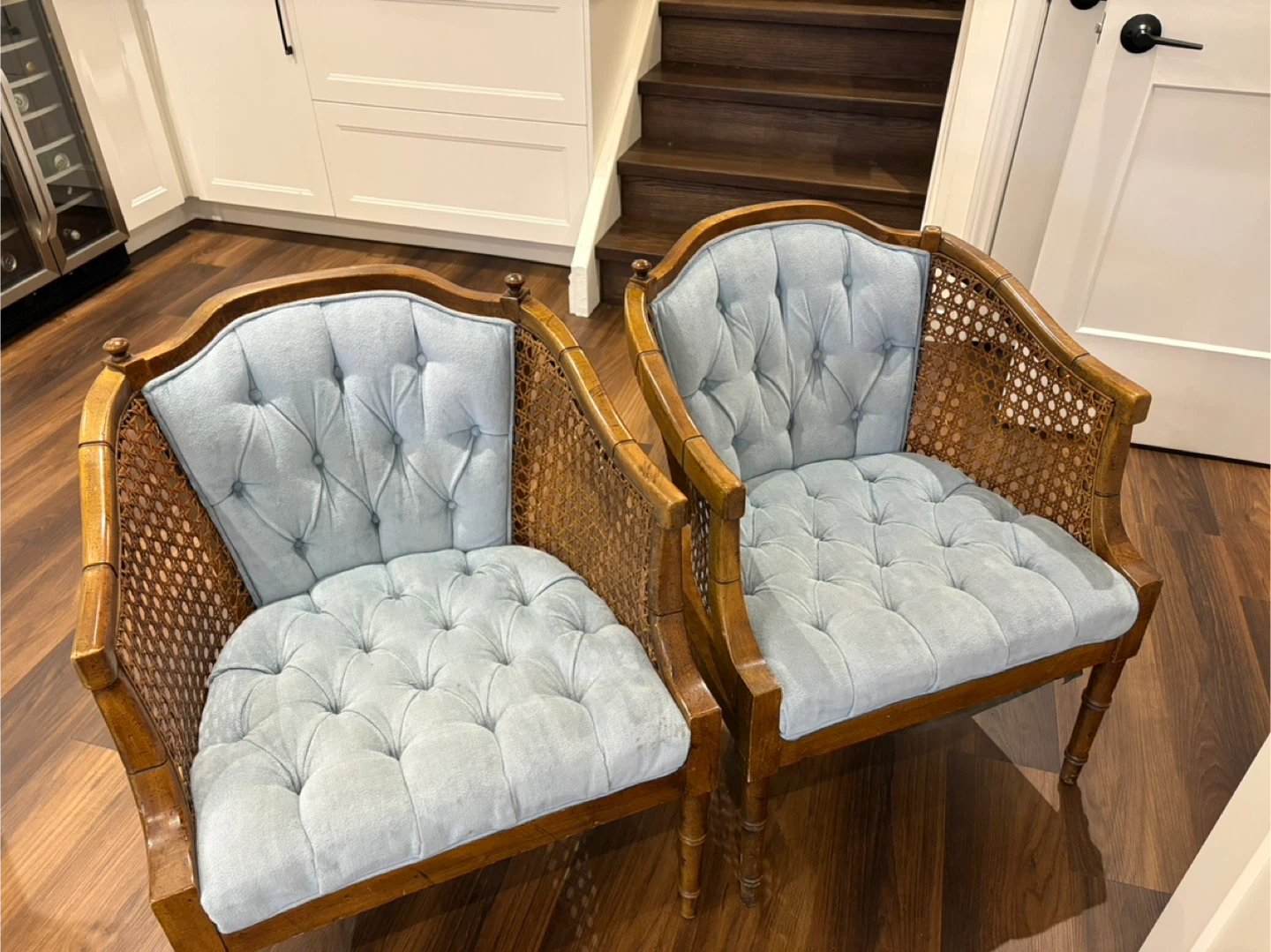 Pair of Vintage Wicker Accent Chairs