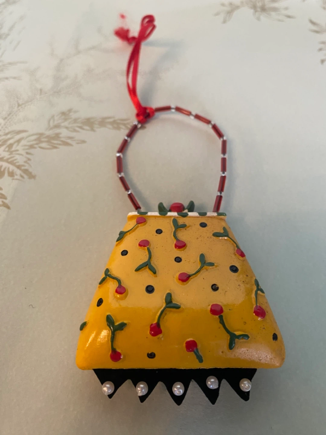 Yellow Cherry Purse Ornament - photo 2
