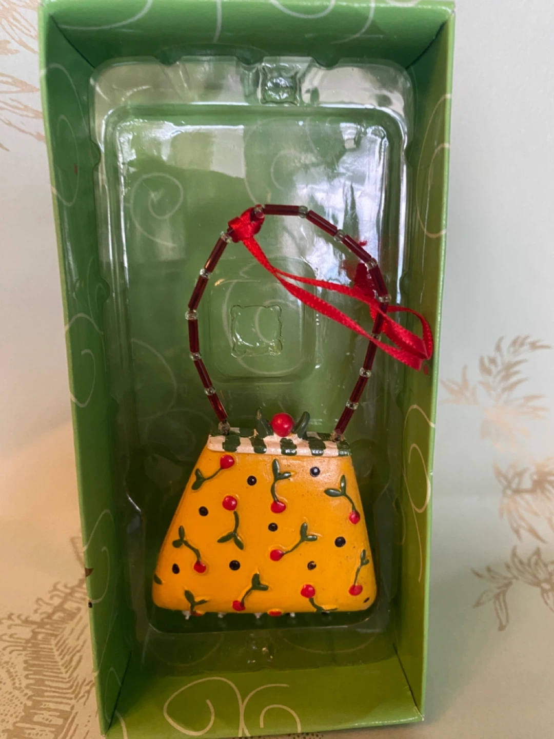 Yellow Cherry Purse Ornament - photo 3
