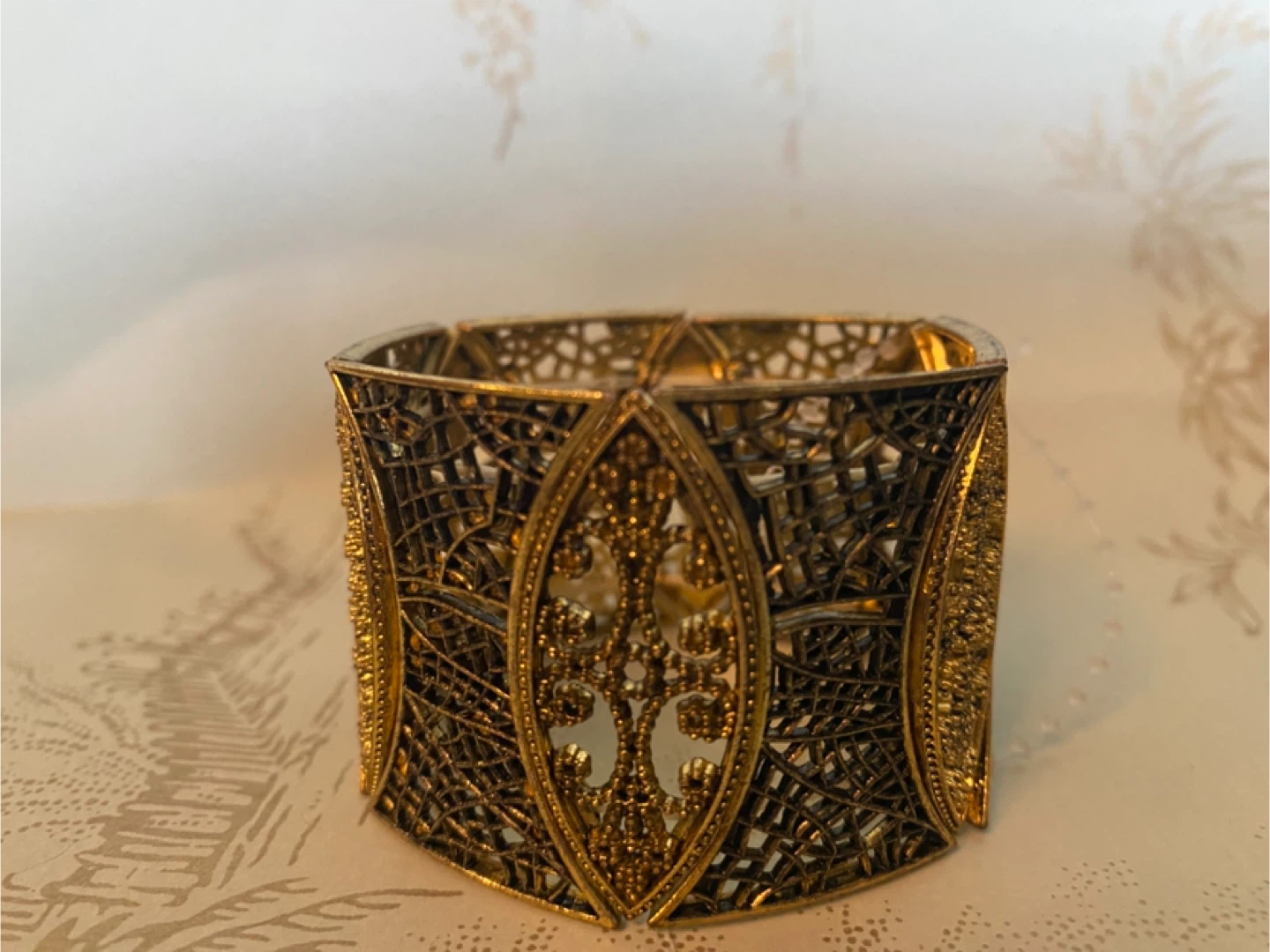 Gold Tone Stretch Cuff Bracelet - photo 2