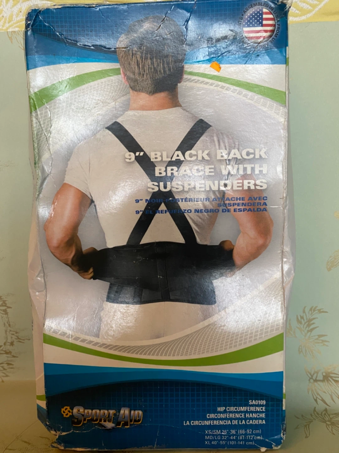 Sport Aid 9" Black Back Brace with Suspenders - photo 2