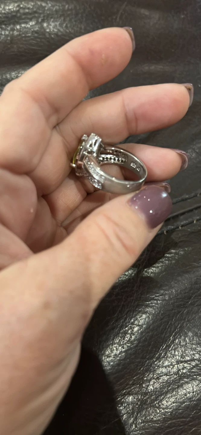Silver Ring with Yellow Stone size 7 - photo 3