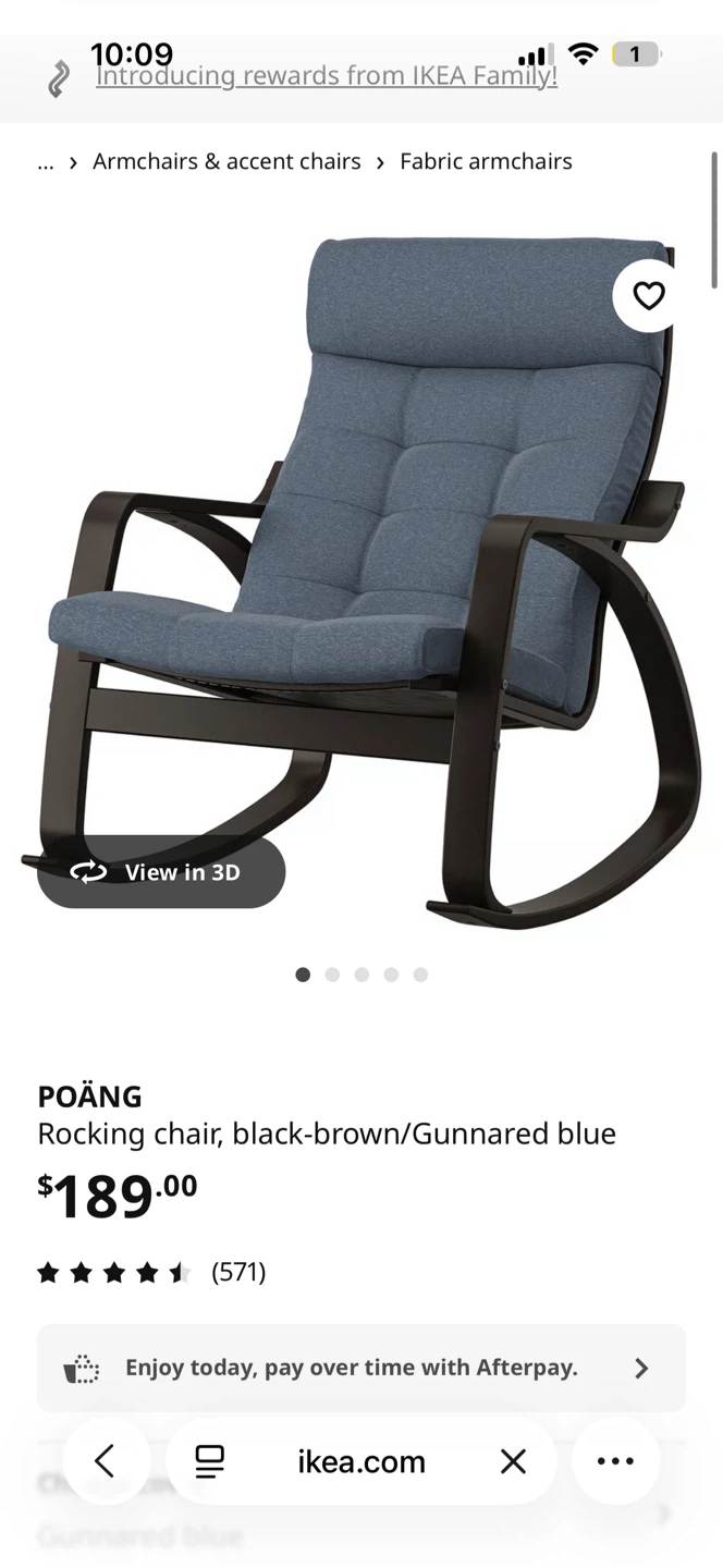 IKEA POÄNG Rocking Chair - Gunnared Blue - photo 4