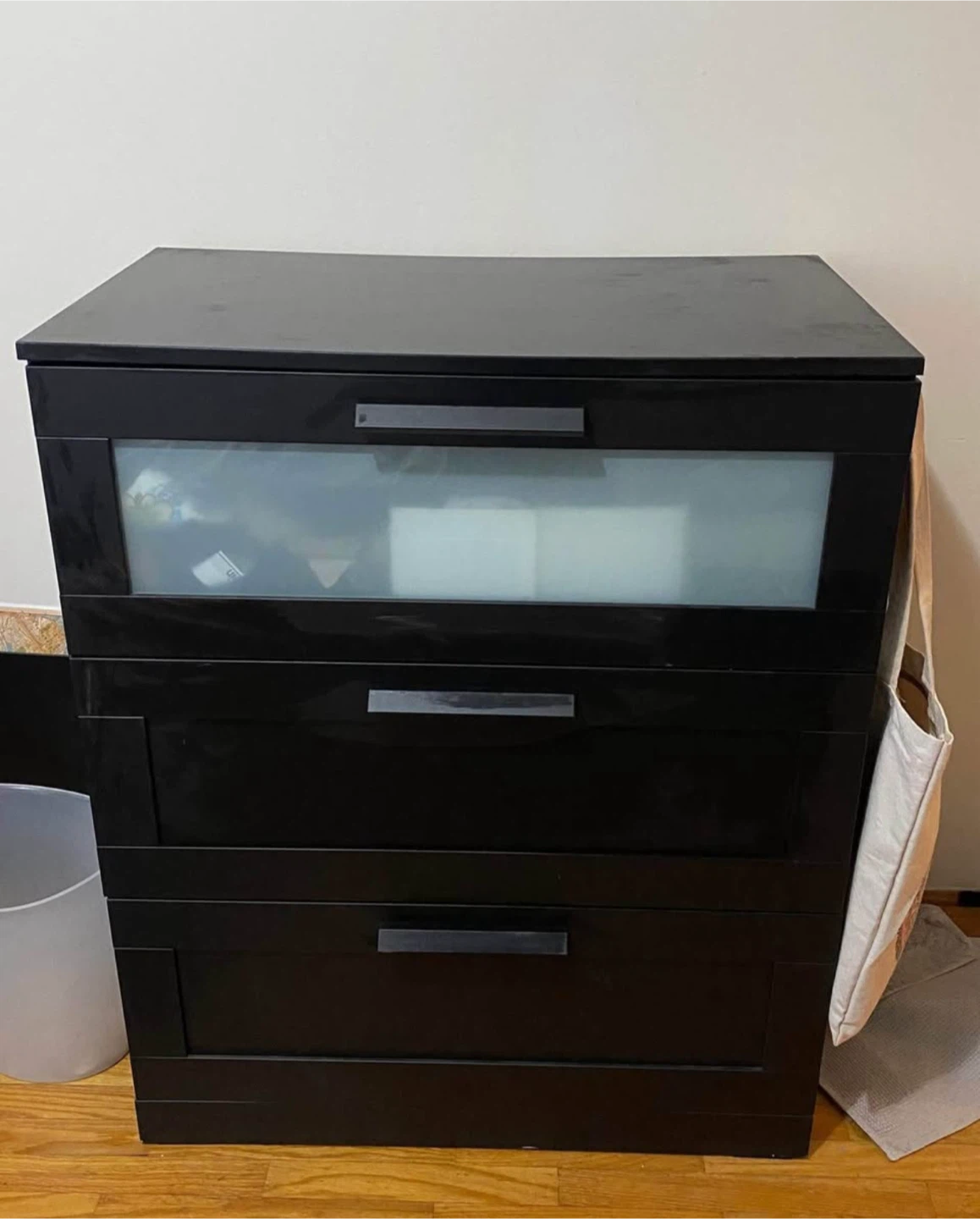 IKEA Hemnes Black-Brown 3-Drawer Chest