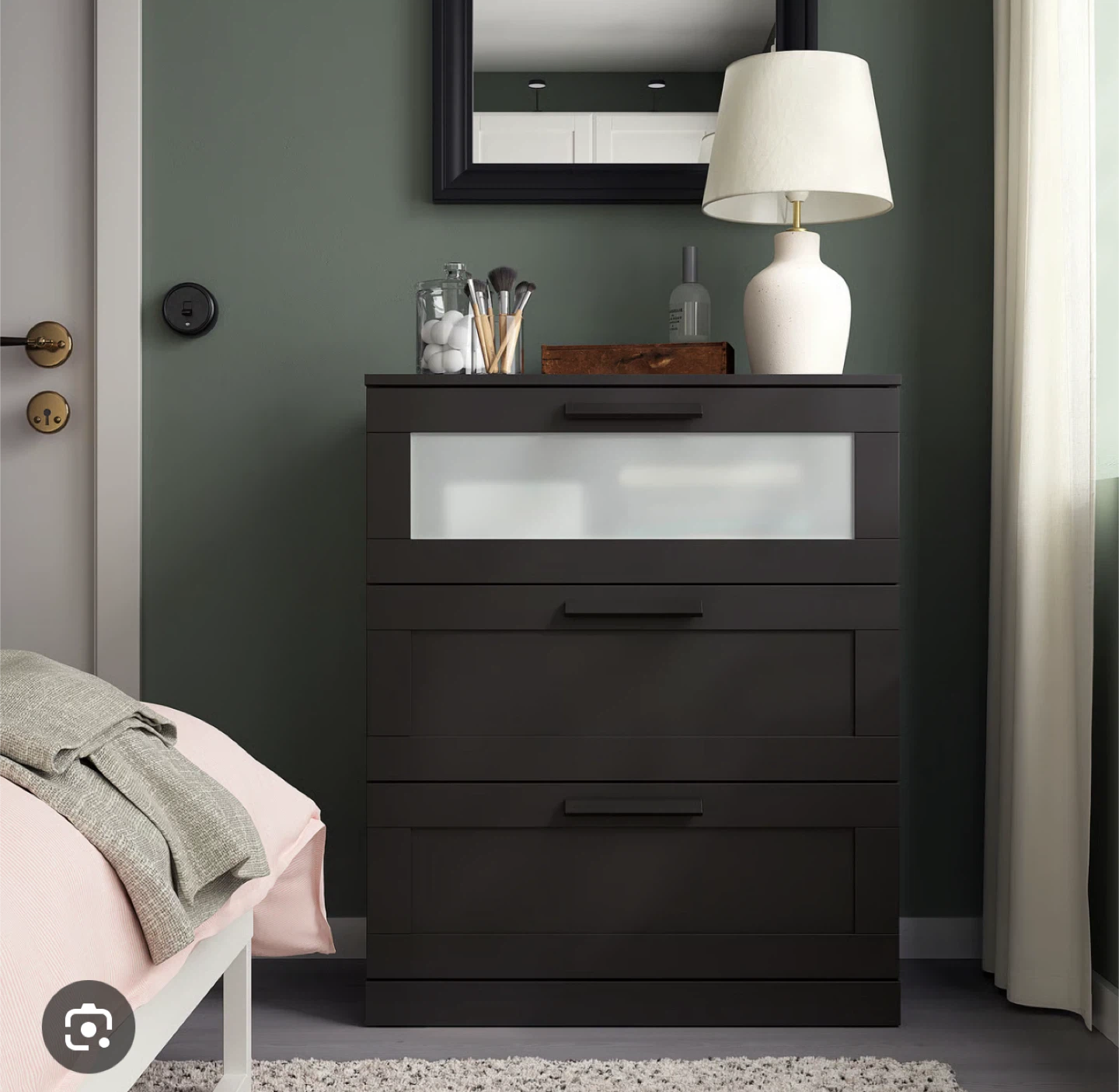 IKEA Hemnes Black-Brown 3-Drawer Chest - photo 2
