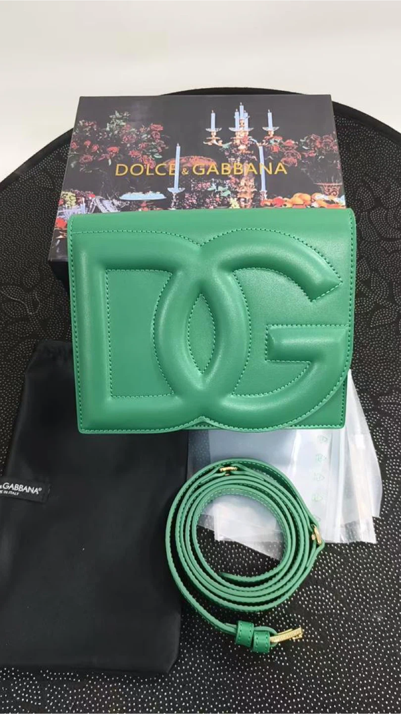 Dolce & Gabbana Green Leather Wallet on Chain