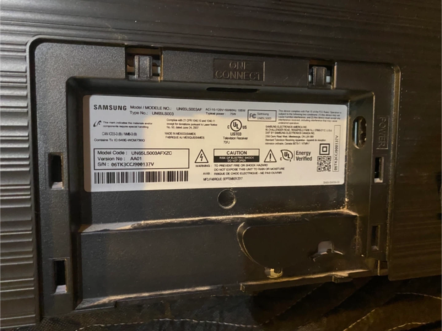 SAMSUNG FRAME UN65LS003 TV