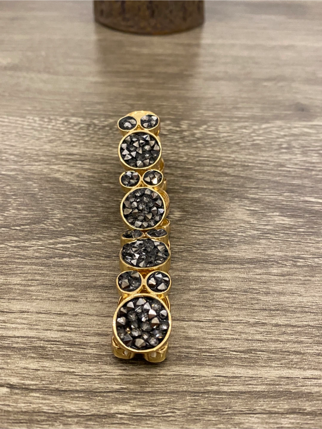 Gold Tone & Black Rhinestone Bracelet - photo 3