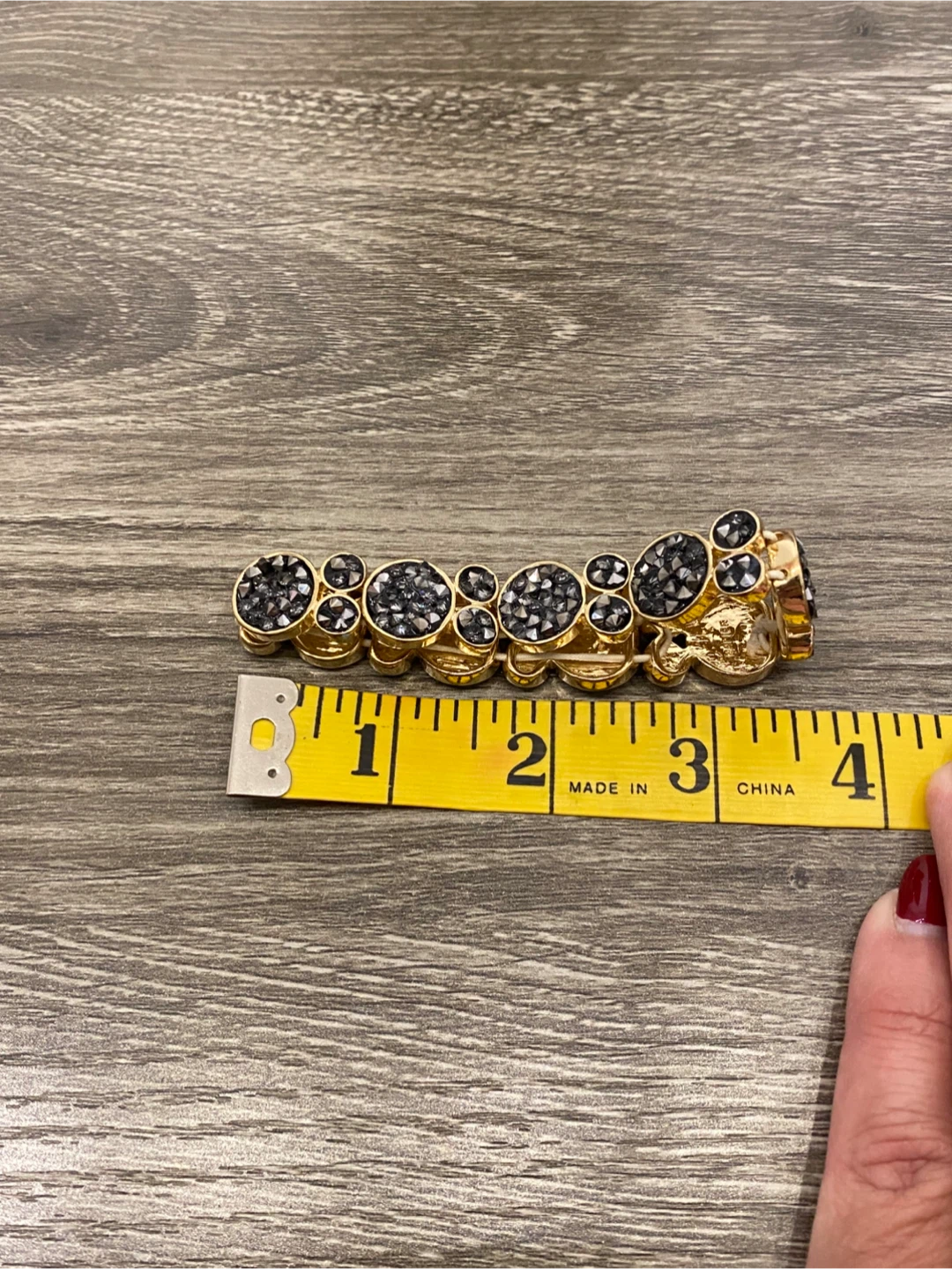 Gold Tone & Black Rhinestone Bracelet - photo 5