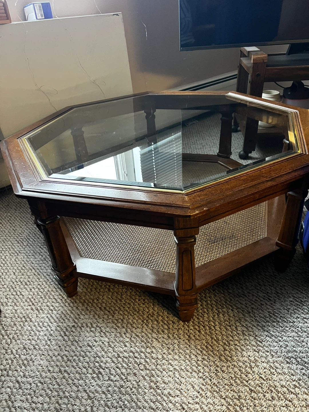 Vintage Glass Top Coffee Table - photo 2