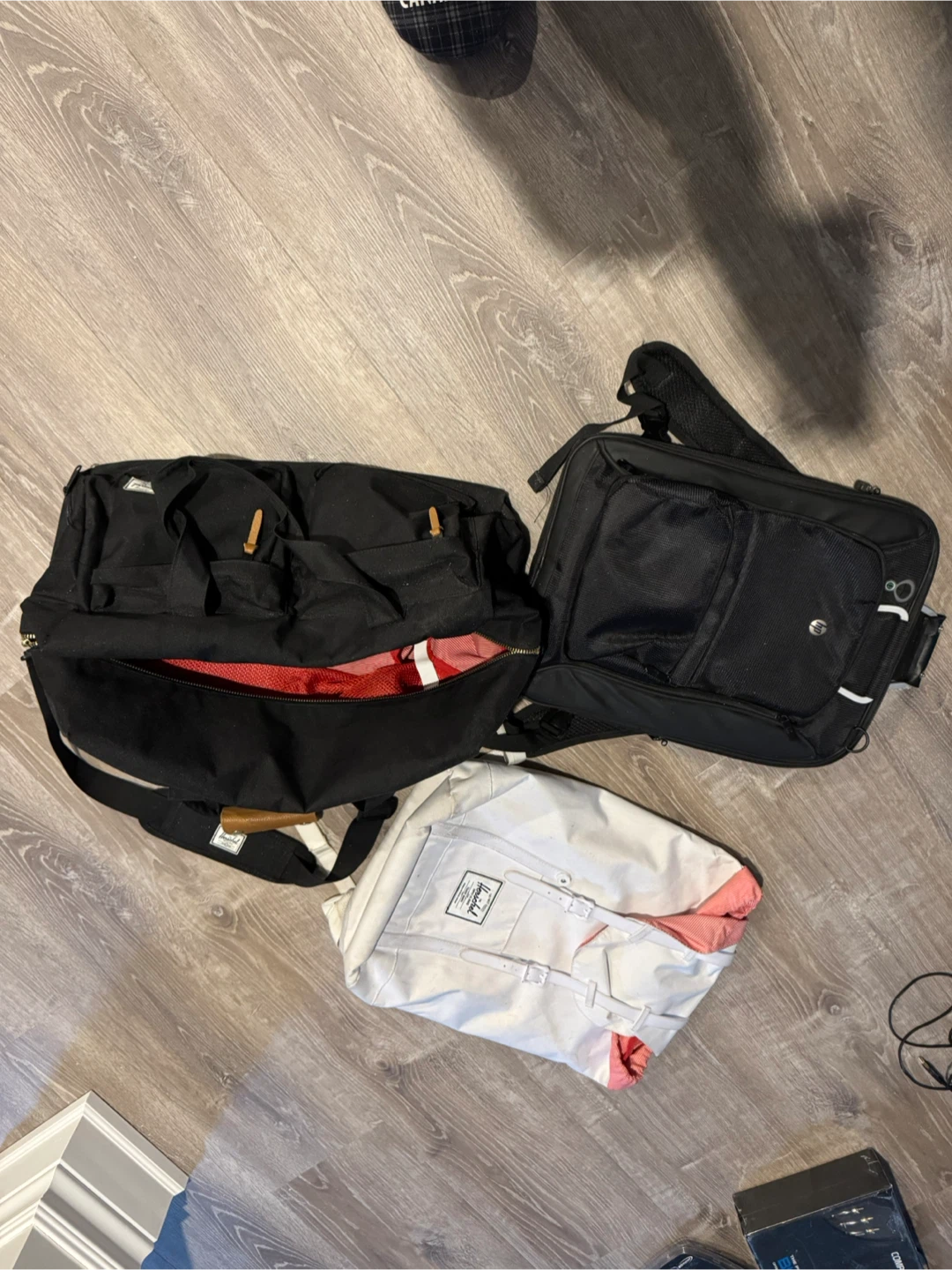 Herschel Backpack and Black Bags