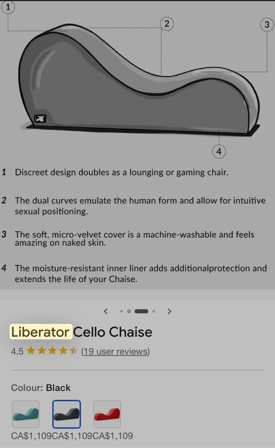 Liberator Cello Chaise Lounge - Black - photo 2
