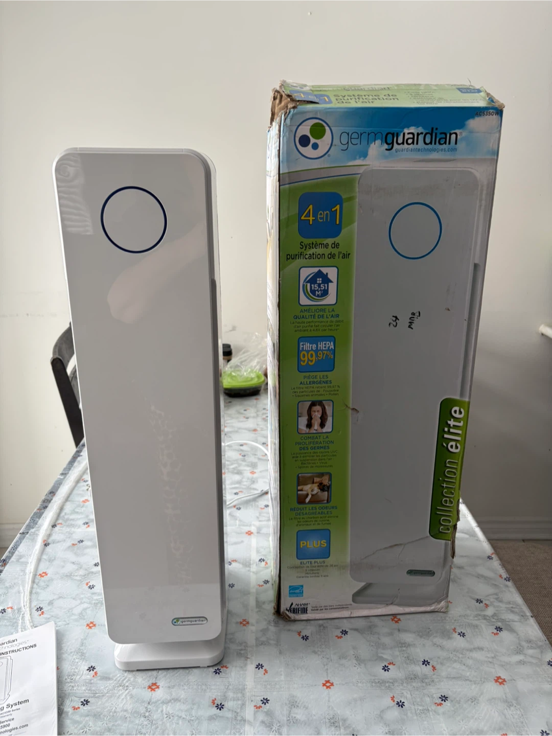 GermGuardian Elite 4-in-1 HEPA Air Purifier – Brand New
