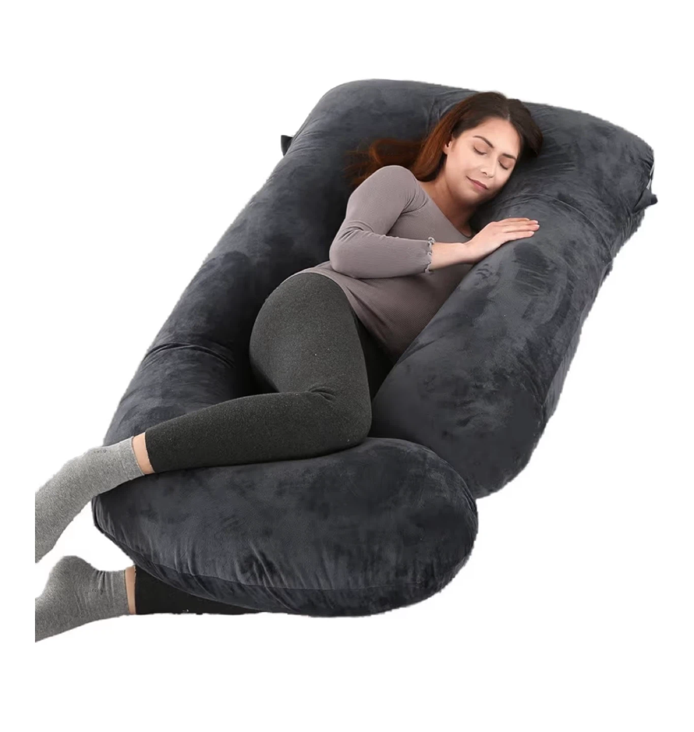 Full Body Pregnancy Pillow 57 Inch - Grey Black - photo 2