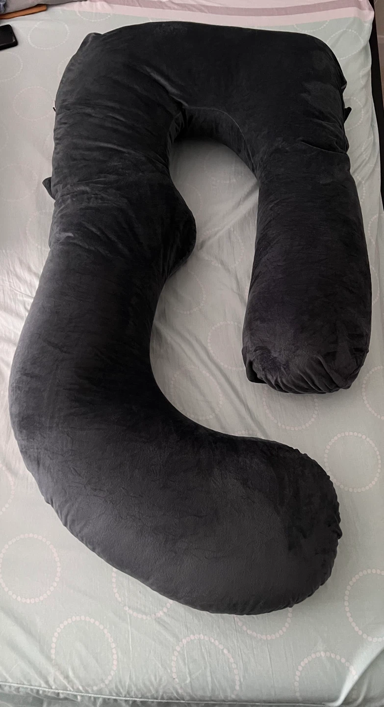 Full Body Pregnancy Pillow 57 Inch - Grey Black