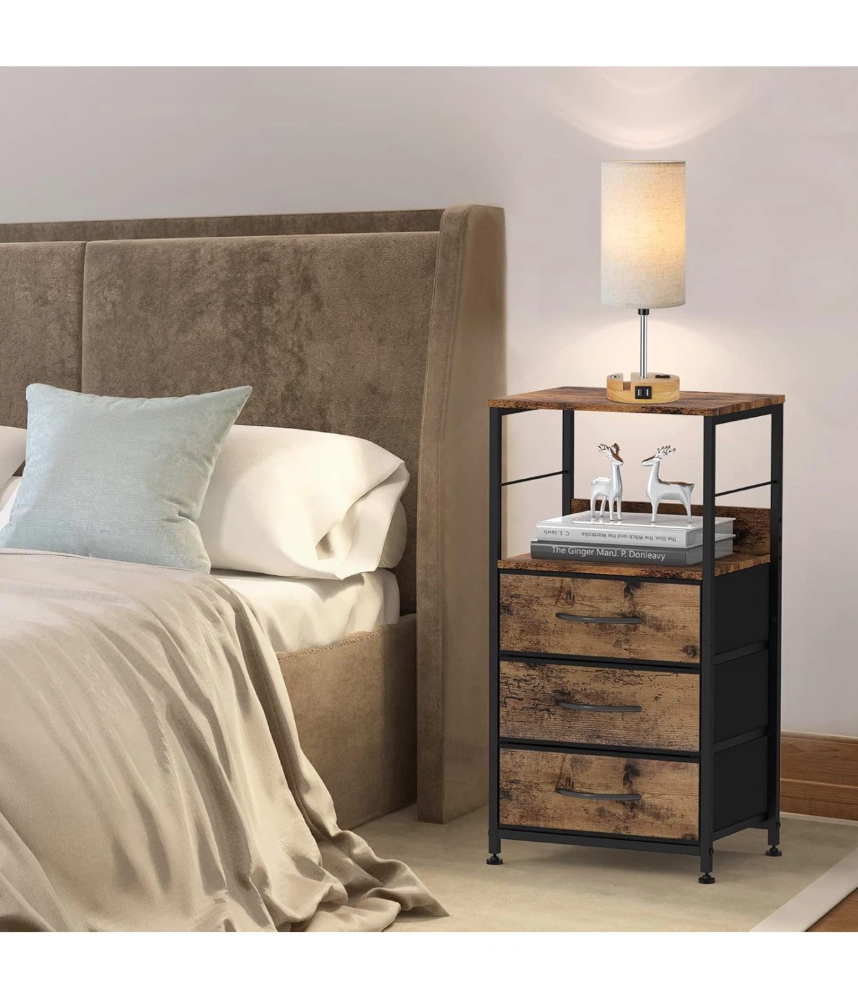 Nightstand with 3 Drawers