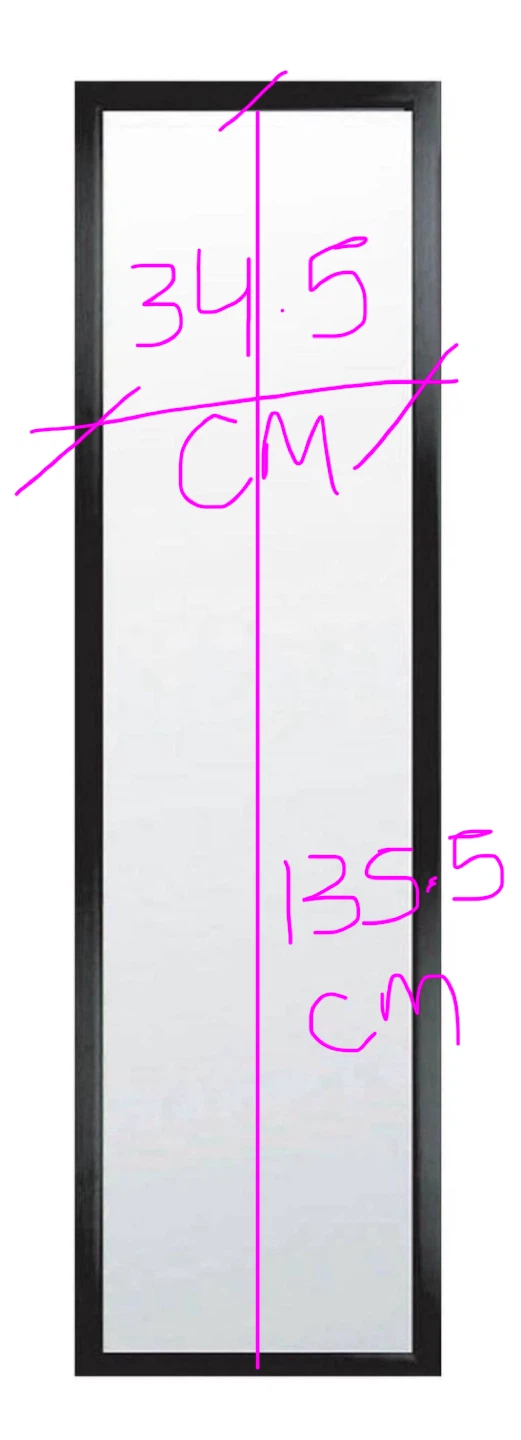 Black Framed Mirror - 34.5cm x 135.5cm - photo 2