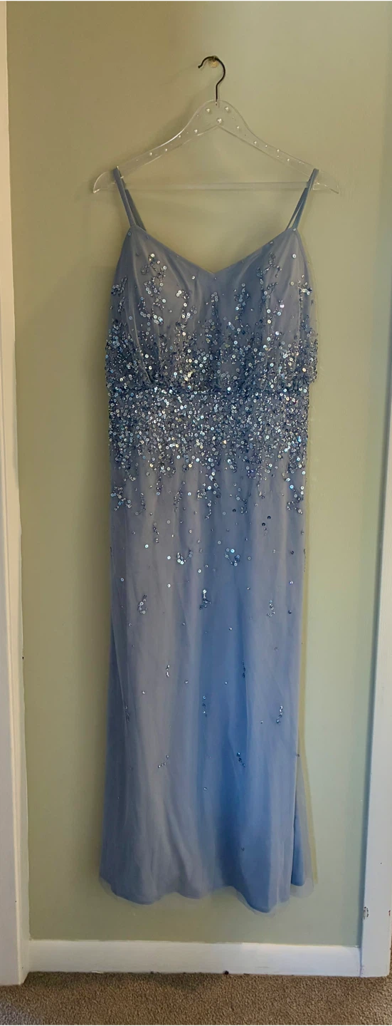 Blue Sequin Formal Dress Adrianna papell