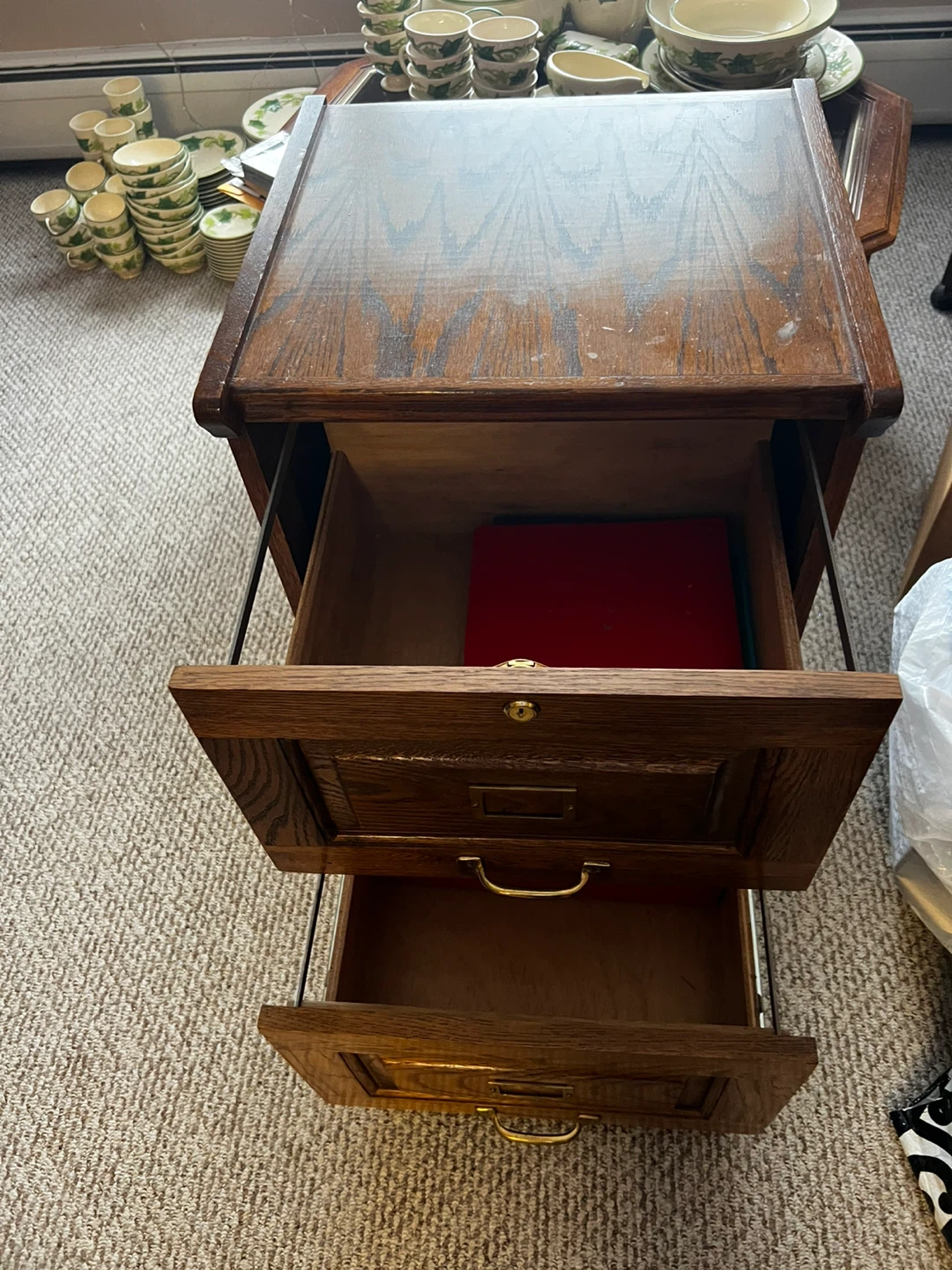 Vintage Wooden Filing Cabinet - photo 3
