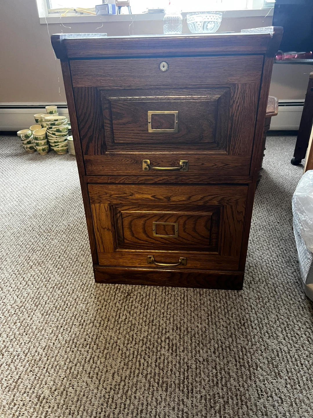 Vintage Wooden Filing Cabinet