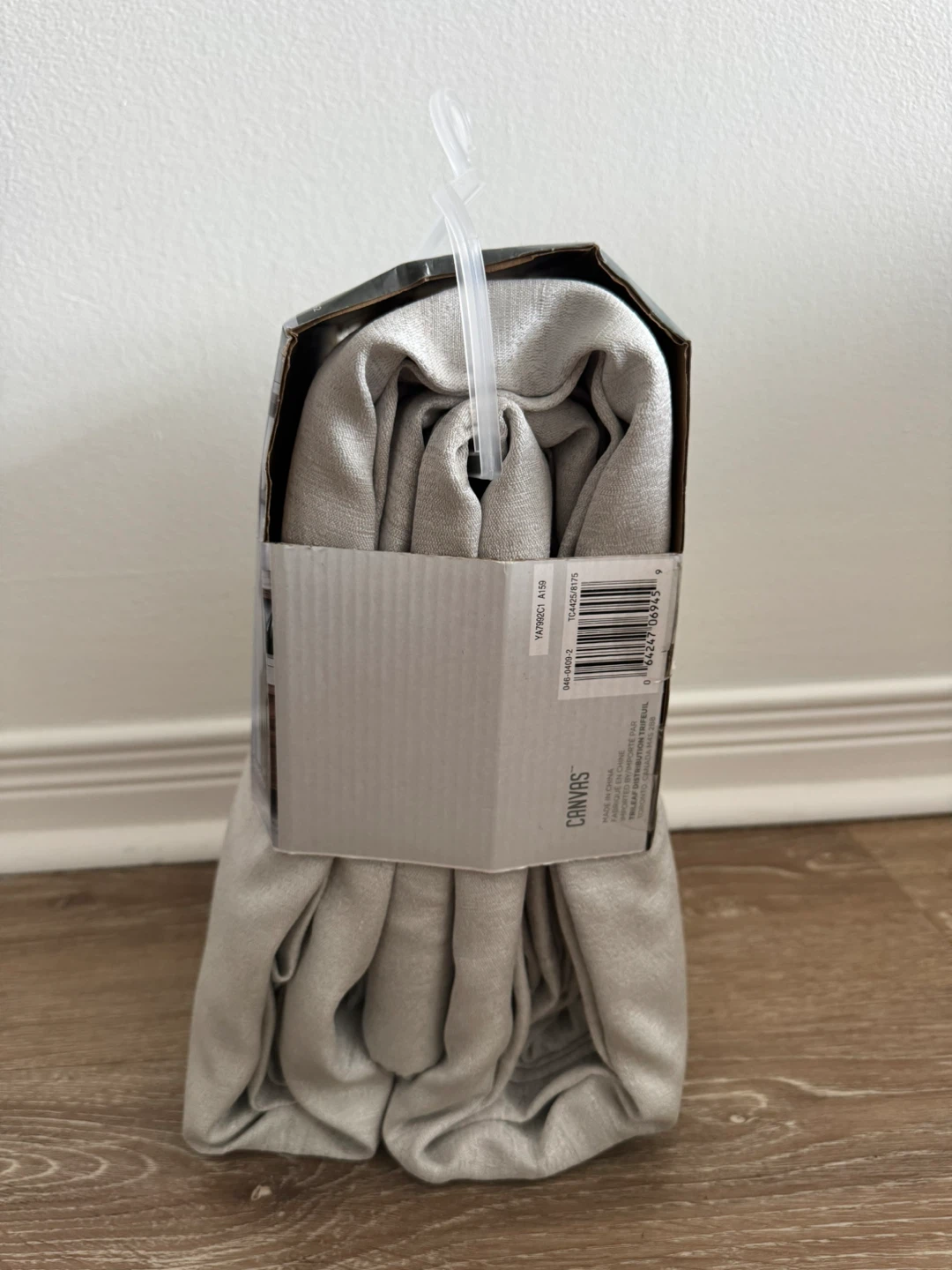 Canvas Grommet Top Silver Window Curtains (2 Set) - photo 3