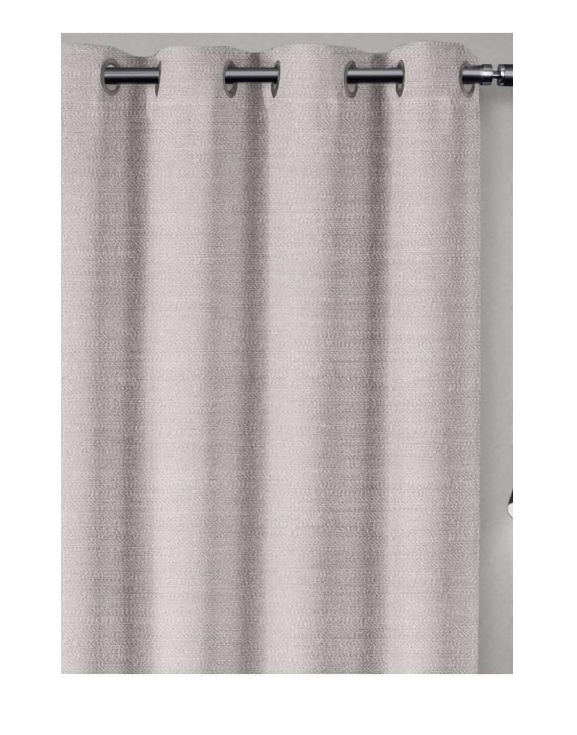 Canvas Grommet Top Silver Window Curtains (2 Set)