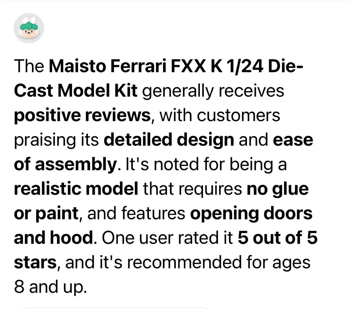 Maisto Ferrari FXX K 1/24 Die-Cast Model Kit - New - photo 5